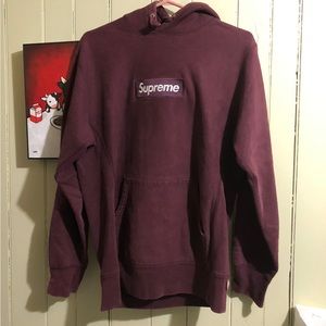Supreme Maroon Box Logo Hoodie